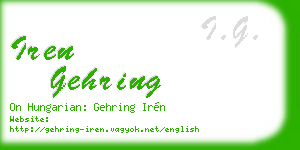 iren gehring business card